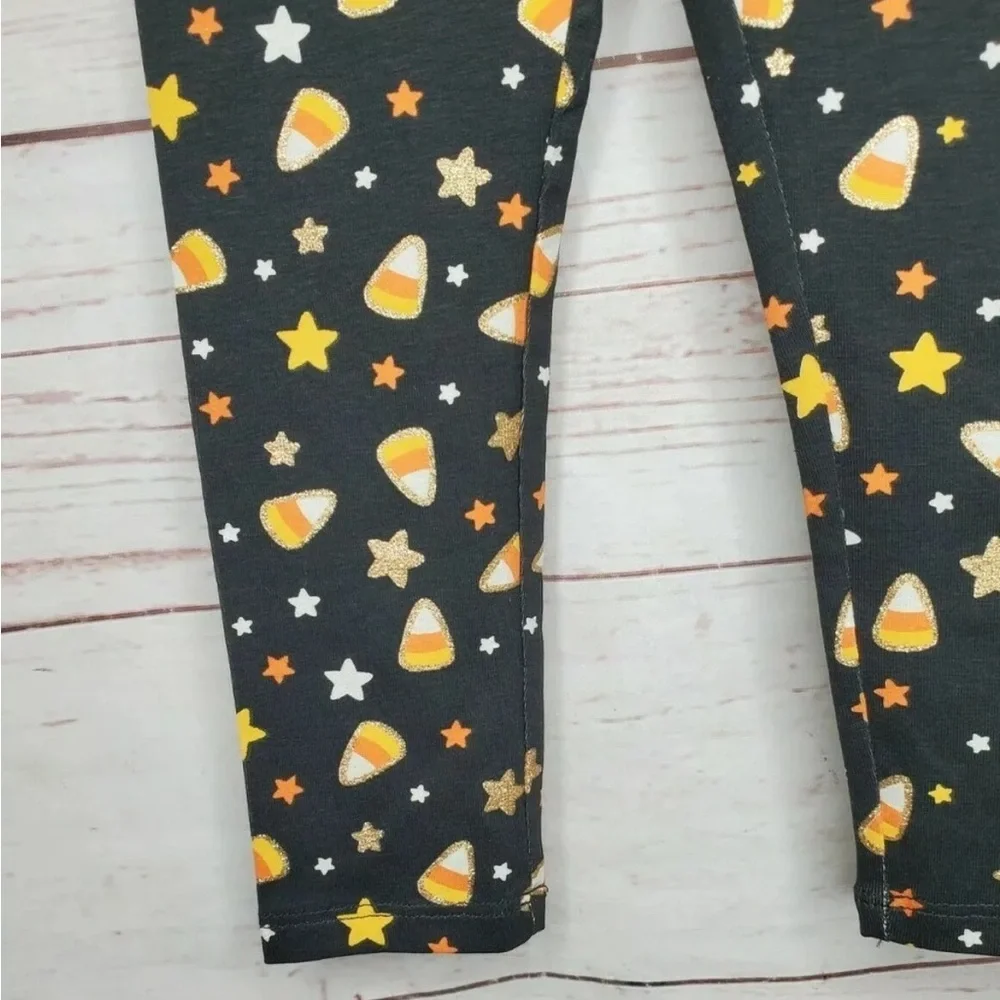 🎃Spooky‎ Night Sequin Unicorn & Candy Corn Design Pajama Pants And Shirt Set​​
